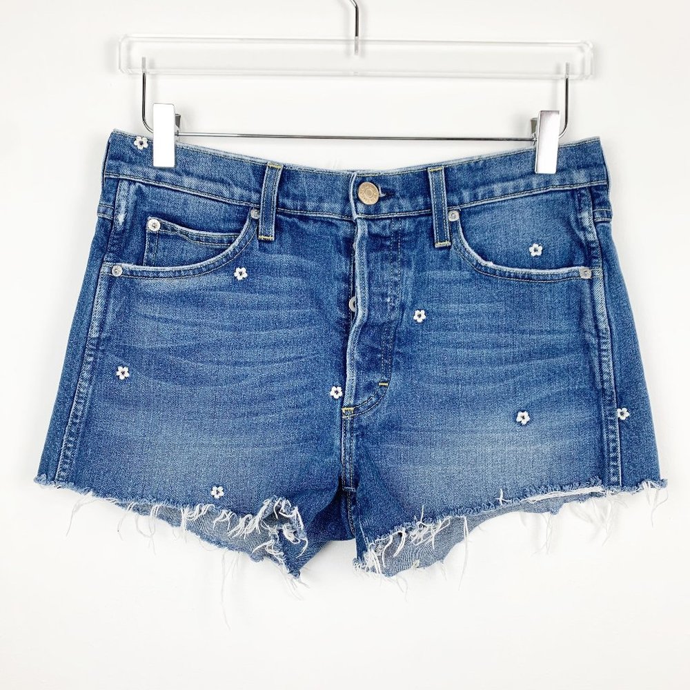 AMO | Tomboy Denim Short Floral Embroidery